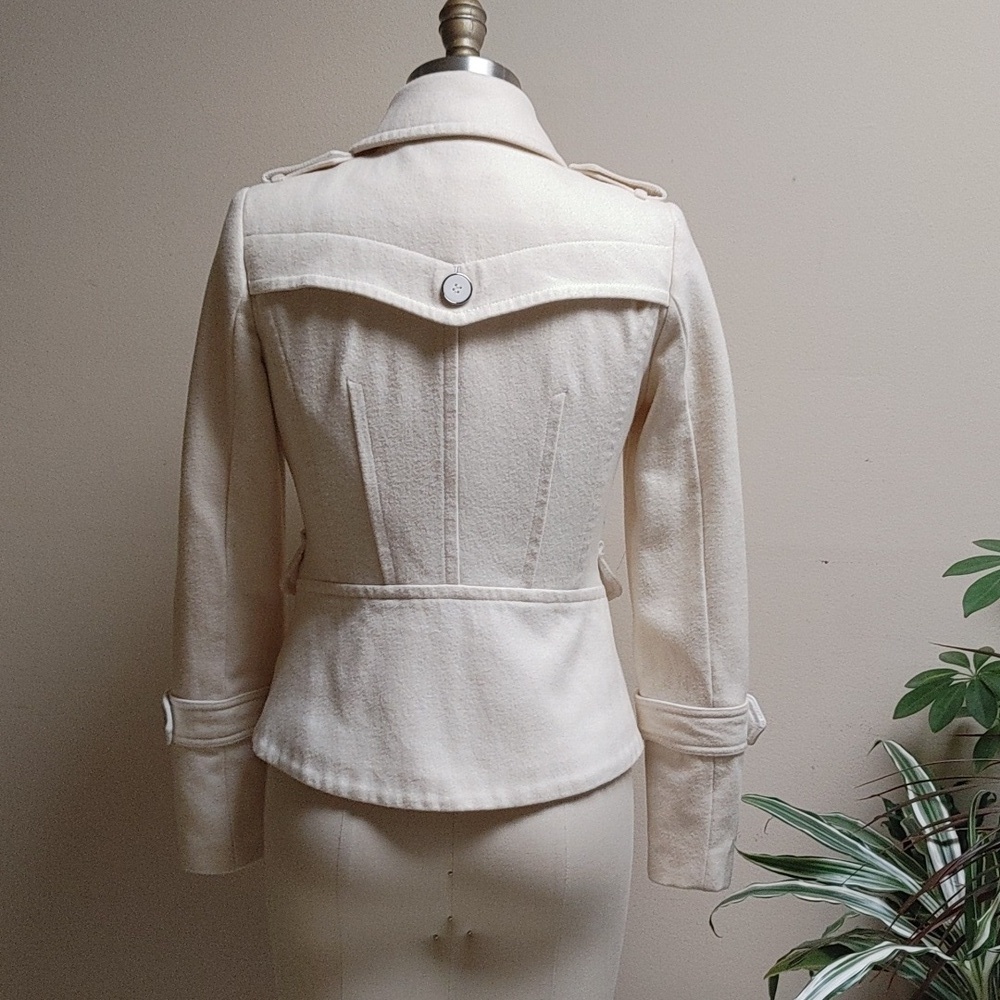 New York & Company Collection Ivory Tailored Pea Coat Size XS - Picture 4 of 12